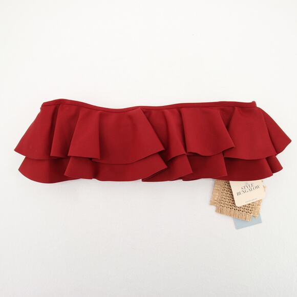 Antonio Melani x Style Bungalow Bikini Top Red Ruffled Convertible Straps XL NWT - Picture 2 of 15